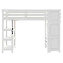 Loft Bed With 4 Layer Shelves, Storage Staircase, Small Wardrobe And LED Light by HouseOfZazla