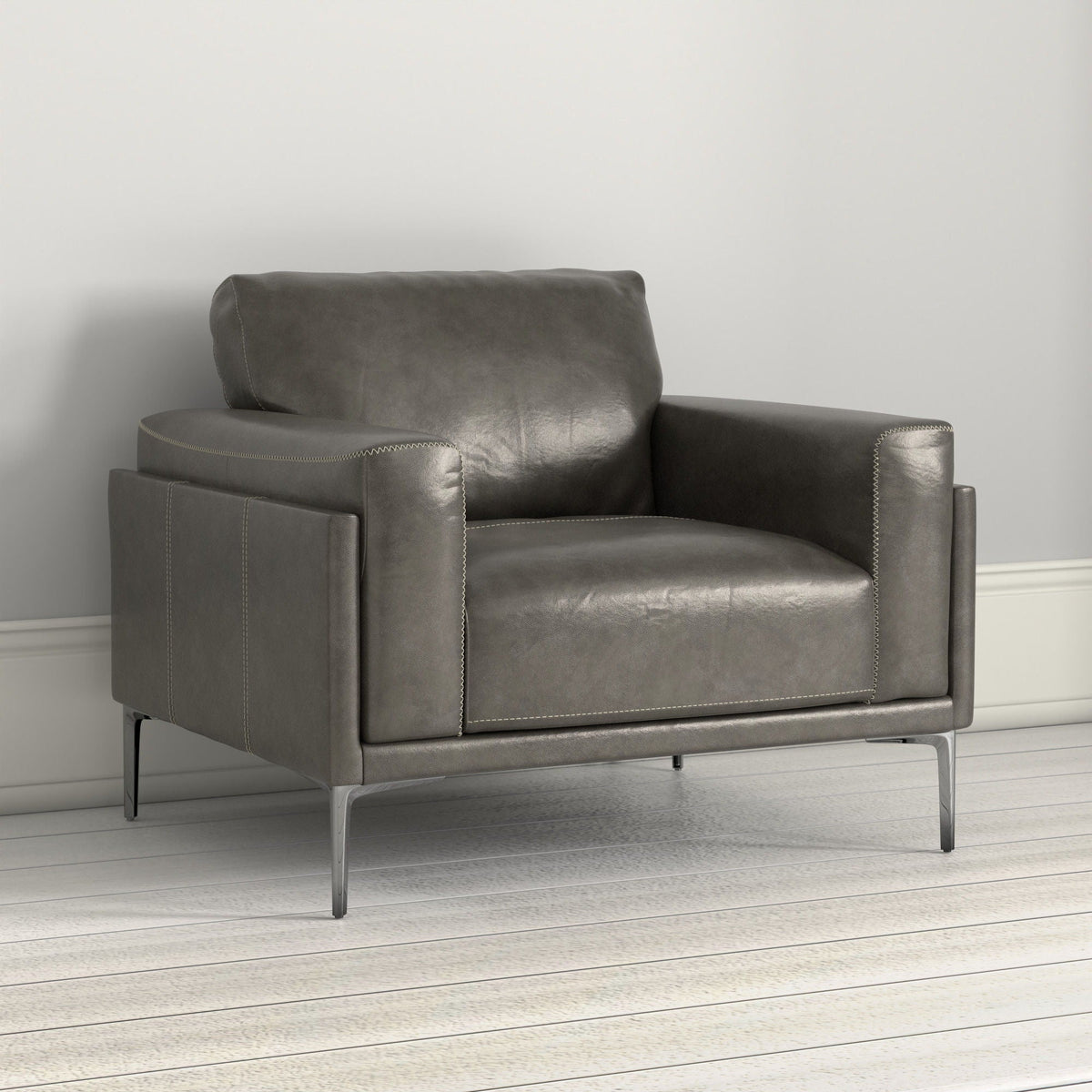 Transitional Fabric Chair - Dark Gray, photo 2 of 6