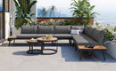 6-Piece Outdoor Sectional Sofa Set with Round Nesting Coffee Tables and Seating Sofa with Cushions for Patio, Porch and Garden (Grey)