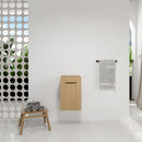 Floating Bathroom Vanity Single Door Base Cabinet, Wall Mounted Storage - Light Oak