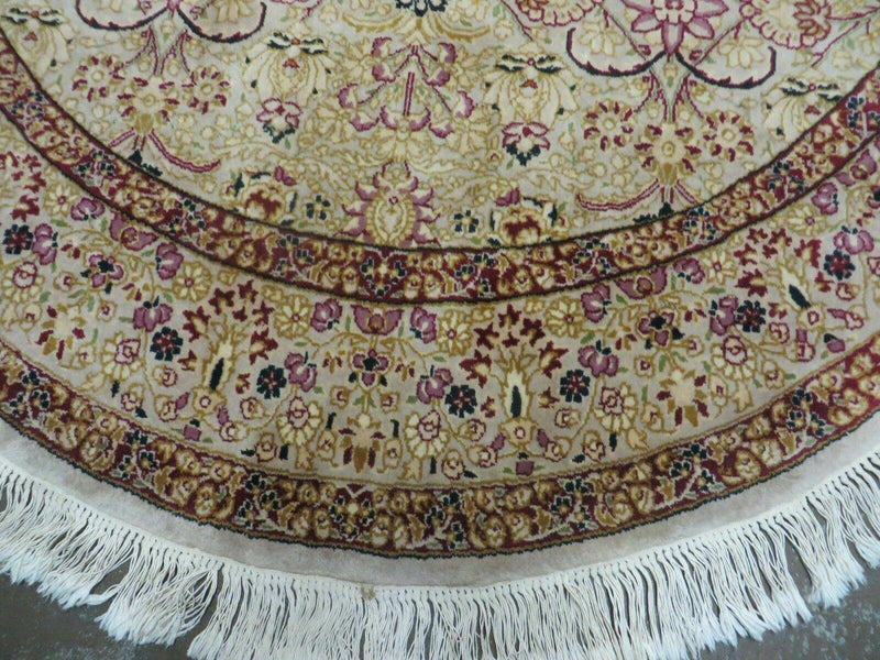 6' Handmade Fine Indian Wool Rug Carpet Round Silk Accent Beauty