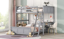 Full Over Full Bunk Bed With Desk