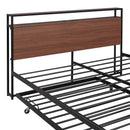 Platform Bed Frame With Trundle, USB Ports And Slat Support, No Box Spring Needed by HouseOfZazla