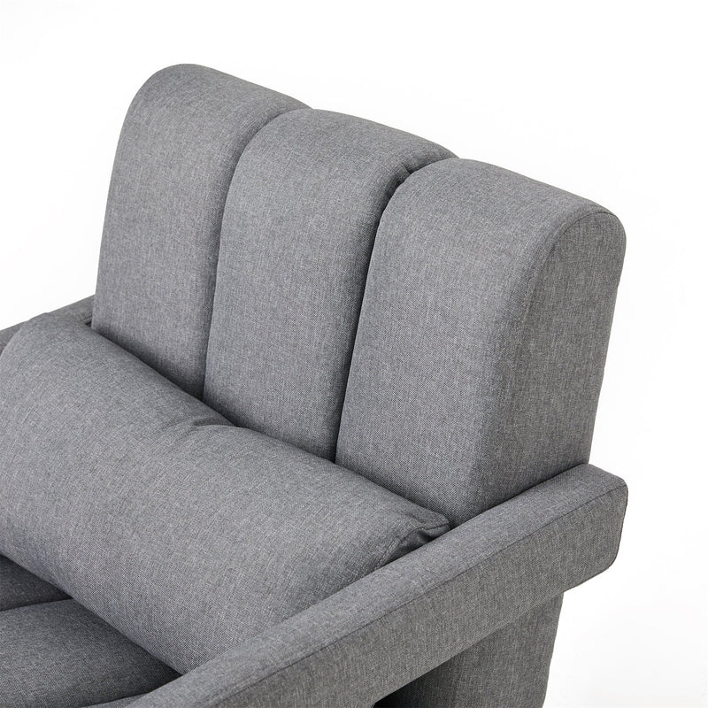 Walker Edison | Contemporary Modern Linen Upholstered Accent Chair with Pillow