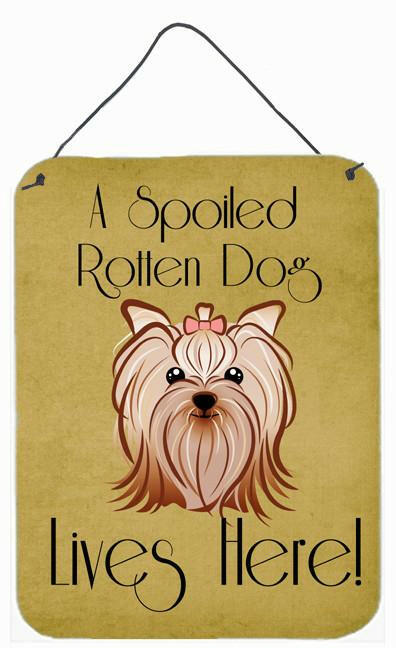 Yorkie Yorkshire Terrier Spoiled Dog Lives Here Wall or Door Hanging Prints BB1452DS1216