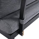 6-Piece Outdoor Sectional Sofa Set with Round Nesting Coffee Tables and Seating Sofa with Cushions for Patio, Porch and Garden (Grey)