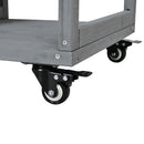 Outdoor Kitchen Island Fir Wood Prep Station with Stainless Steel Top