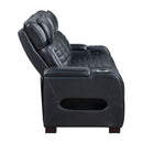 Ephron - Power Motion Sofa With Dropdown Table, Wireless Charging, Reading Light, Power Headrests & LED - Black by Unique Piece Furniture