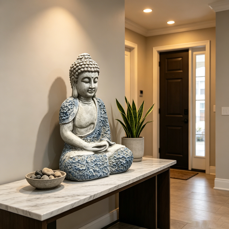16'' Weatherproof Resin Buddha Garden Statue, photo 3 of 10