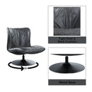 Piotr - Top Grain Leather Accent Chair With Swivel - Black by Unique Piece Furniture