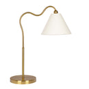 Ornate - Ring Base Curved Table Lamp With Triangle Drum Shade - Gold / White by HouseOfZazla