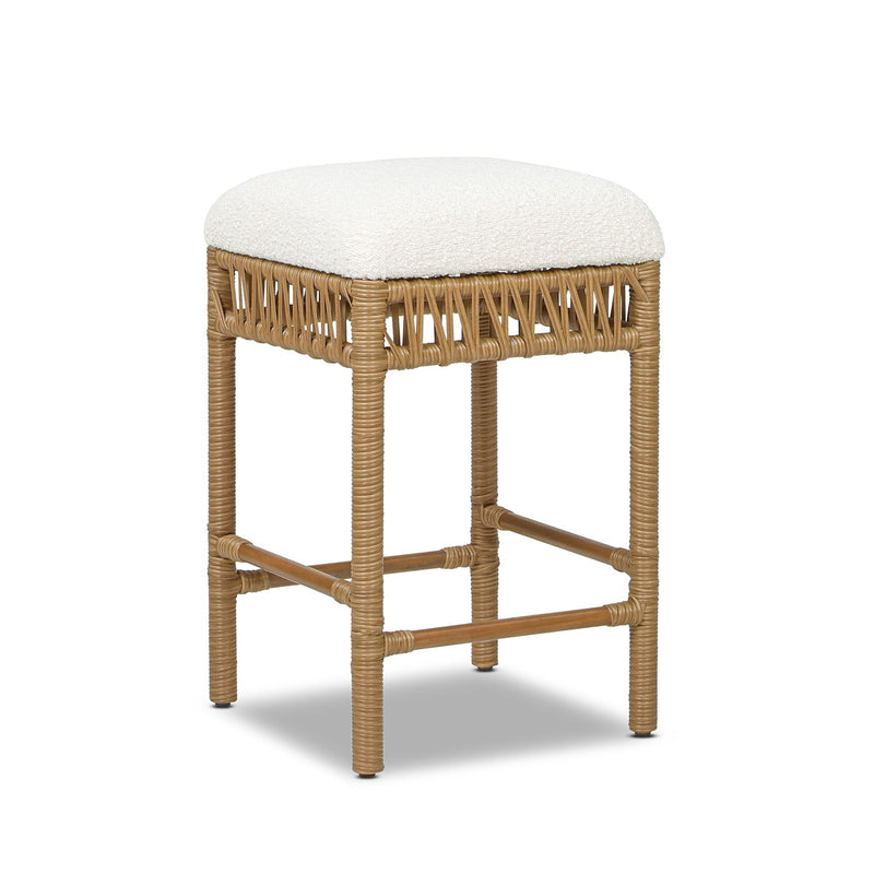 Lucia - Backless Upholstered Counter Stool With Frame - Ivory White, photo 3 of 7
