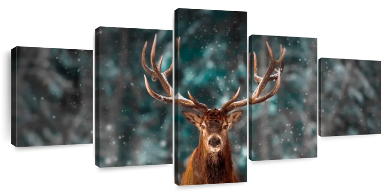 Snowy Noble Deer Wall Art