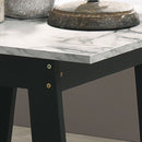 Kenzo - End Table With Faux Marble Top Finish - Black by HouseOfZazla