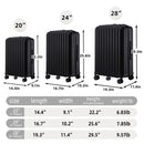 20" / 24" / 28" 3 Pieces / Set Spinner Wheel Luggage, Carry On Suitcase, With Cup Holder & USB Port & Phone Holder by HouseOfZazla