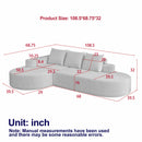 Modern Curved Sofa, L-Shaped Modular Sectional Set With 3 Pillows by HouseOfZazla