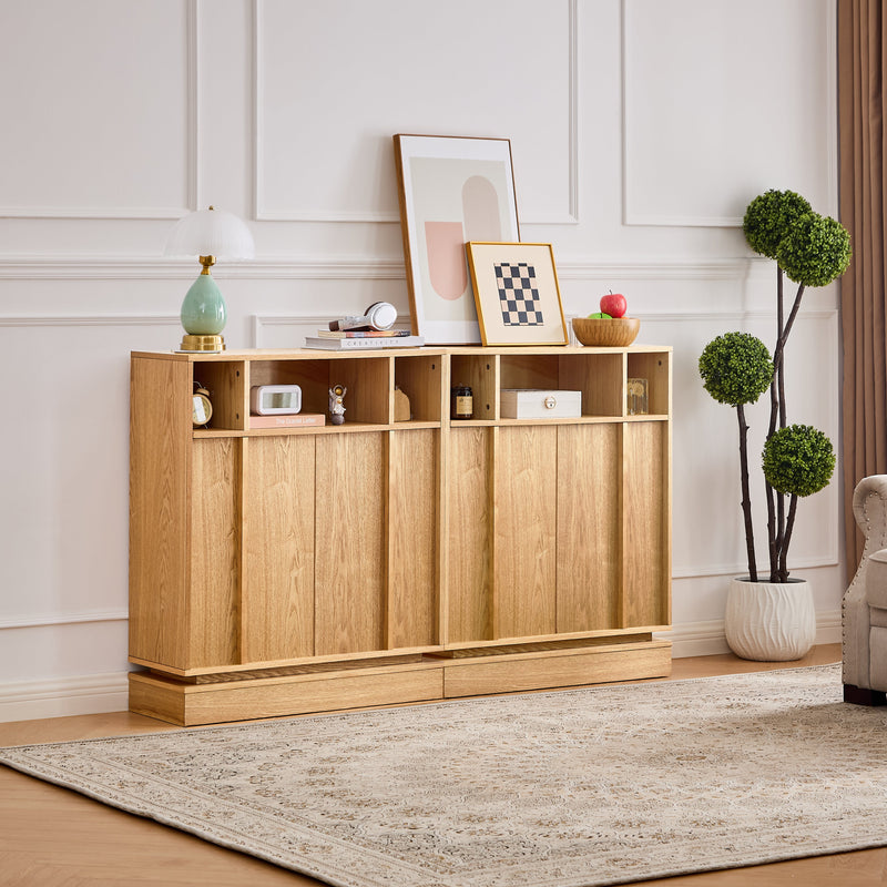 Farmhouse Fluted Sideboard Buffet Cabinet with Storage, photo 5 of 10