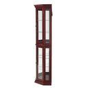 Corner Curio Cabinet With Lights, Adjustable Tempered Glass Shelves, Mirrored Back, Display Cabinet (E26 Light Bulb Not Included) by HouseOfZazla