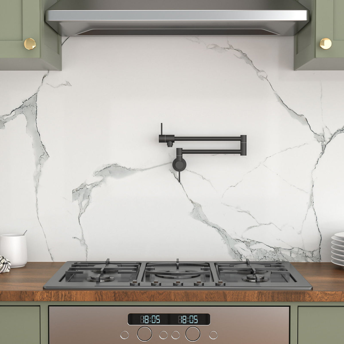 Modern Design Pot Filler Faucet Wall Mount Kitchen Sink, Folding Stretchable, photo 4 of 20