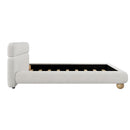Queen Size Low Profile Upholstered Bed - White by HouseOfZazla