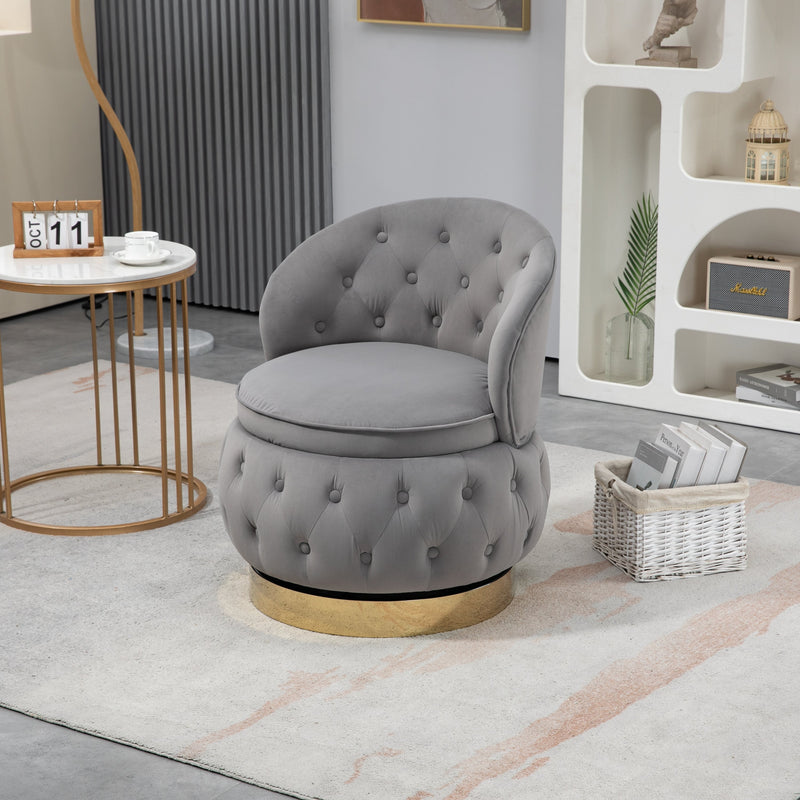 360 Degree Swivel Cuddle Barrel Accent Storage Chairs, Round Armchairs with Wide Upholstered, Fluffy Velvet Fabric Chair for Living Room, Bedroom, Office, Waiting Rooms