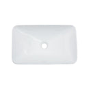 Semi Recessed Bathroom Sink With Vessel Design, Durable Glazed - White / Black