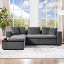 Modern L Shaped Sectional Sofa With Upholstery And Wooden Storage by Unique Piece Furniture