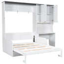 Multi Functional Murphy Bed With Sofa, Desk, And Storage Cabinet In, Full Size - White by HouseOfZazla