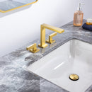 8 inch Widespread Bathroom Faucet Matte Black Bathroom Faucets for Sink 3 Hole Brass 2 Handle Lavatory Square Faucet Modern rv Bathroom Faucets