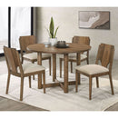 Graham - 5 Piece Round Dining Table Set - Walnut by HouseOfZazla