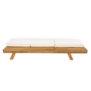 LOUNGE CHAISE SET, SPACE AVAILABLE ON ONE SIDE,ACACIA SOLID WOOD WITH LOUNGE CUSHION (CREAM & TRIPLE FOLD) - MATCHING DARK GREY VERSION AVAILABLE