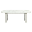 Zayn - Dining Table - White Natrual Marble Top & White by Unique Piece Furniture