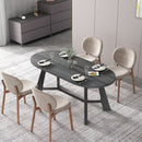 70.86 Inch Oval Dining Table, Rustic Style Dining Room Table