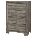 Funston - 4 Drawer Chest Of Drawers With Bar Handles - Brown Oak