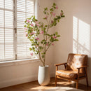 Artificial Bougainvillea Tree, Realistic Faux Plant In Pot, Indoor Decor For Home - Baby Pink / Green Leaf by HouseOfZazla