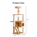 Multi-Level Wood Cat Tree Tower with Hammock & Scratching Posts