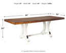 Rustic Farmhouse Extension Dining Table Two Tone Brown White