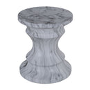 Geometric Round Outdoor End Table - Marble by HouseOfZazla