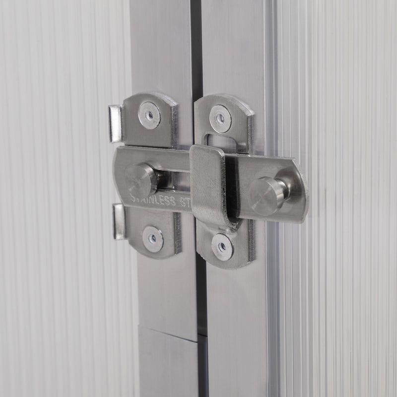 6x8 FT Polycarbonate Greenhouse, Outdoor Walk-in Green House with Vent Window, Hinged Door, Rain Gutter, Heavy-Duty Aluminum Hot House for Backyard Garden