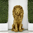 24" Lion Statue - Resin Outdoor Guardian Sculpture