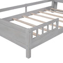 Wood Platform Bed With Built In LED Light, Storage Headboard And Guardrail by HouseOfZazla