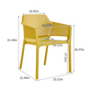 3 piece plastic arm chair Bistro GRS Premium Ocean Plastic, mustard yellow