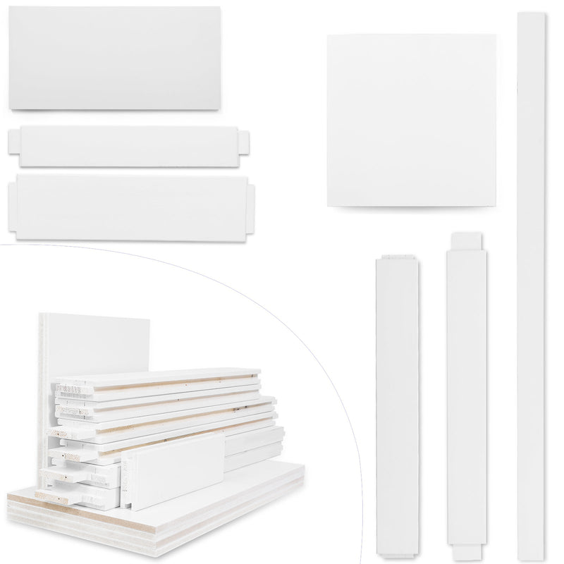 36" x 80" Paneled Wood Primed Standard Door Slab, DIY Unfinished Solid Wood Paneled Door, Interior Single Door Slab