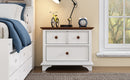 3 Pieces Wooden Captain Bedroom Set Twin Bed with Trundle, Nightstand and Dresser, White + Walnut