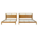 Premium Rubber Wood Platform Queen Bed Frame with Headboard by HouseOfZazla