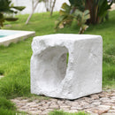 Lyra Outdoor Patio Karst Cave Inspired MGO Side Table White by HouseOfZazla