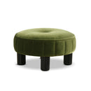 Riley - Round Footstool Ottoman - Olive Green