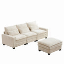 Modern Comfy L Shaped Sectional Sofa With Movable Ottoman by Unique Piece Furniture