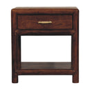 Solid Wood Regency Chestnut Nightstand, 1-Drawer, 1 Open-Slot