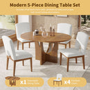 Topmax - 5 Piece Modern Extendable Round Dining Table Set With Removable Leaf For Small Places by HouseOfZazla